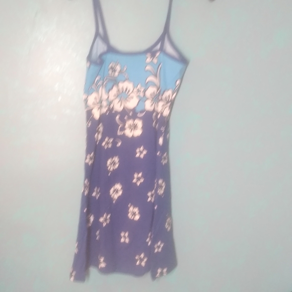 NWT! Body Con 90s Hawaiian Hibiscus Dress Cover up Mini East Coast Surf Wear - Picture 6 of 10